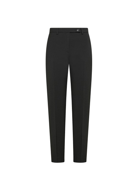 Black high-waisted wool blend trousers