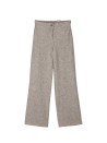 High-waisted dove grey wool blend trousers