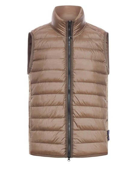 Quilted Gilet Walnut With Zip