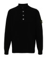 Black Sweater with Collar and Buttons