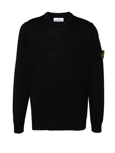 Navy Blue Crewneck Sweater with Logo