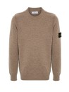 Brown Crewneck Sweater with Logo