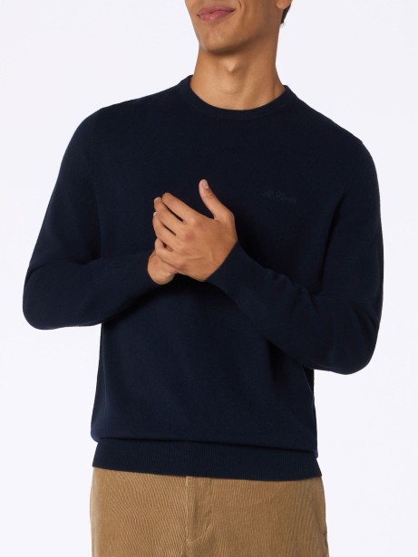 Men's Navy Blue Crewneck Sweater 2