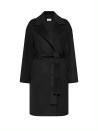 Cappotto lungo nero con cintura