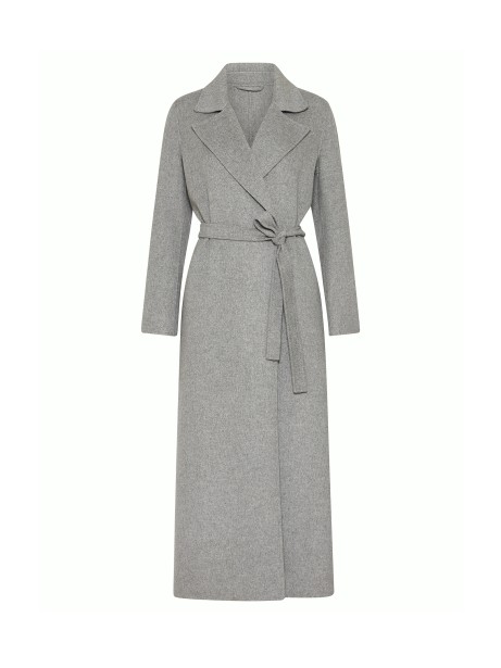 Long grey coat with belt