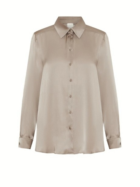 Camicia a maniche lunghe grigio satin