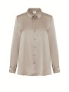 Camicia a maniche lunghe grigio satin