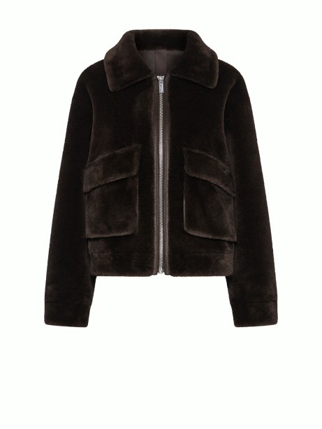 Dark Brown Teddy Jacket with Zip