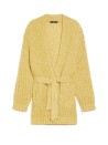 Cardigan giallo con cintura