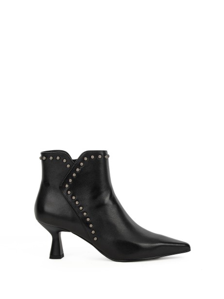 Black leather ankle boot