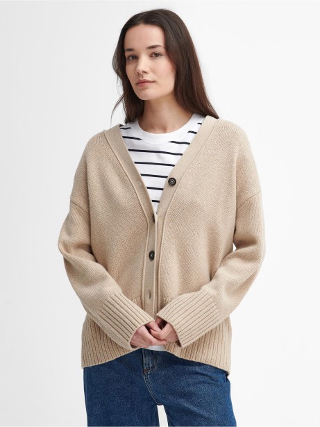 Women's Beige Button Up Cardigan