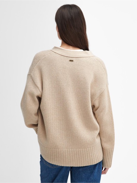 Cardigan donna beige con bottoni