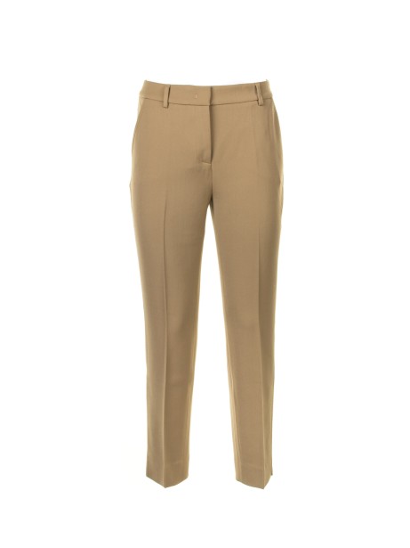 Women's hazelnut high-waisted trousers