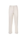 Women's cream high-waisted trousers