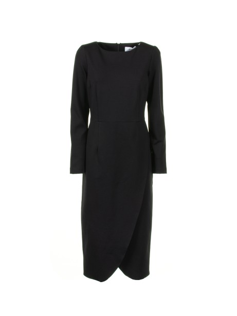 Black Long Sleeve Midi Dress