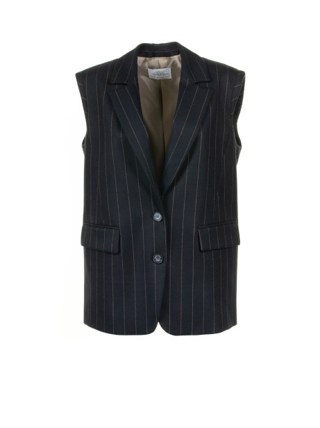 Gilet blu gessato