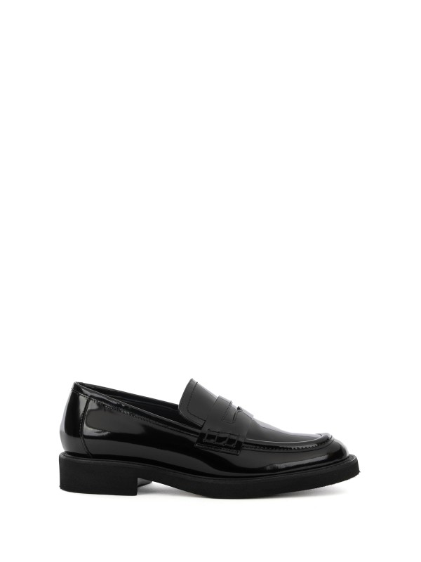 Black brushed leather moccasin Black brushed leather moccasin