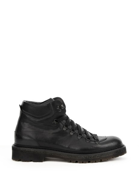 Black Leather Lace-Up Shoe