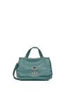 Borsa Postina Daily verde in pelle con tracolla