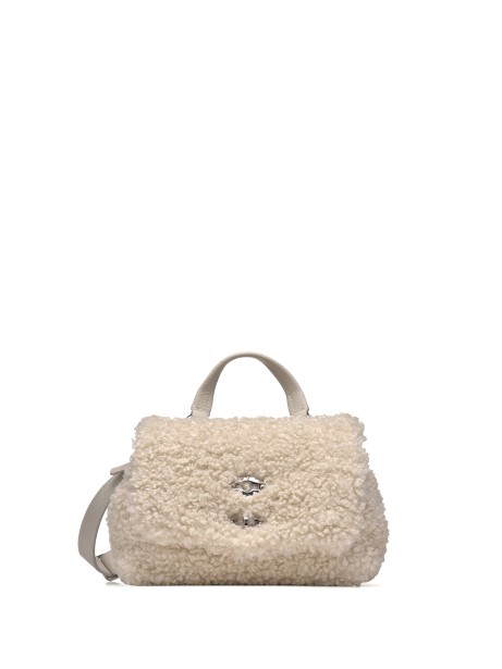 Borsa Postina Dolly baby bianco in teddy con tracolla