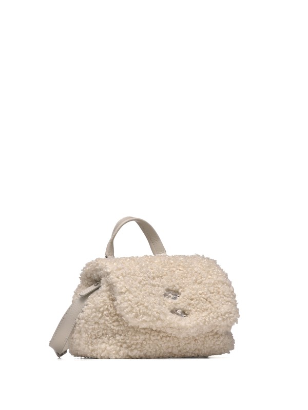 Borsa Postina Dolly baby bianco in teddy con tracolla