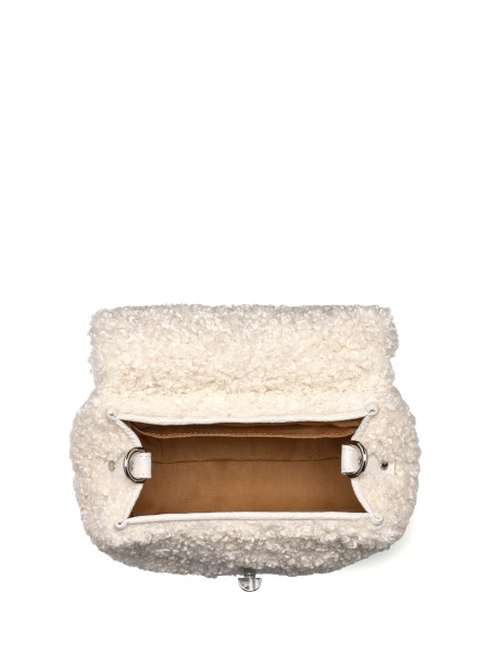 Borsa Postina Dolly baby bianco in teddy con tracolla