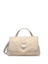 Borsa Postina Dolly S bianca in teddy con tracolla