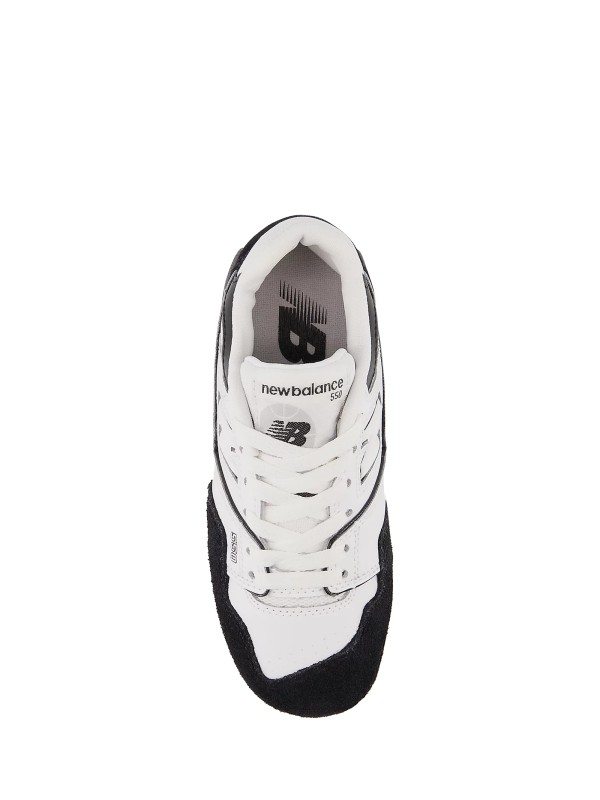 550 white and black junior sneaker
