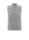 Gilet in maglia di alpaca grigio