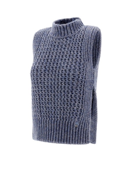 Gilet in maglia di alpaca avio 2