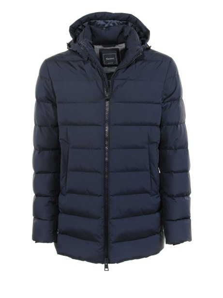 Piumino uomo blu con design imbottito
