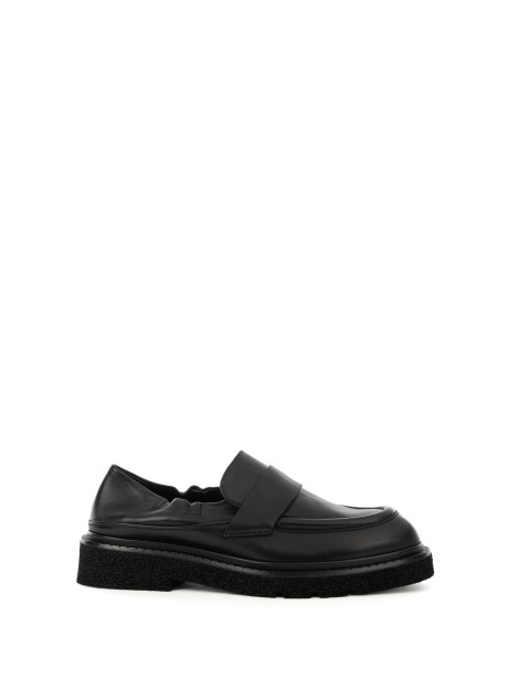 Black moccasin in nappa leather and rubber sole