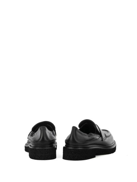 Black moccasin in nappa leather and rubber sole