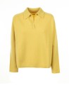 Yellow polo shirt in merino wool