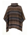 Printed Yarn High Neck Poncho