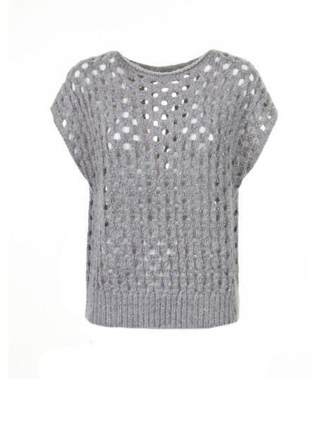 Mesh vest with sequins