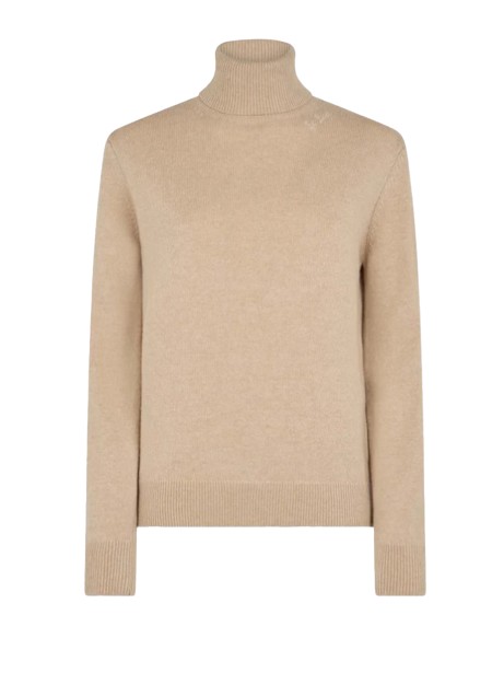 Beige Wool Turtleneck