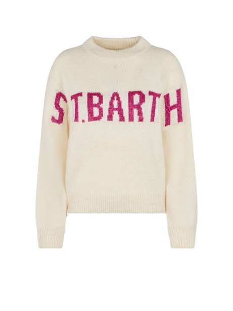 White Crewneck T-Shirt "St. Barth"