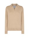 Beige Polo Collar Sweater