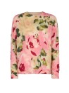 Crewneck sweater with all-over floral pattern