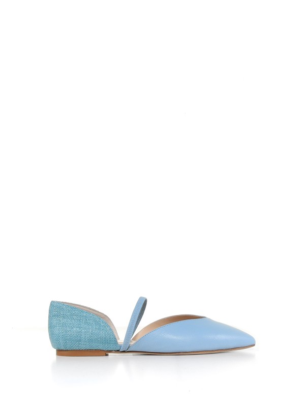 Leather ballerina with elastic Leather ballerina with elastic