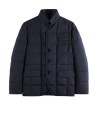 Men's Quilted Down Jacket Blue with Buttons