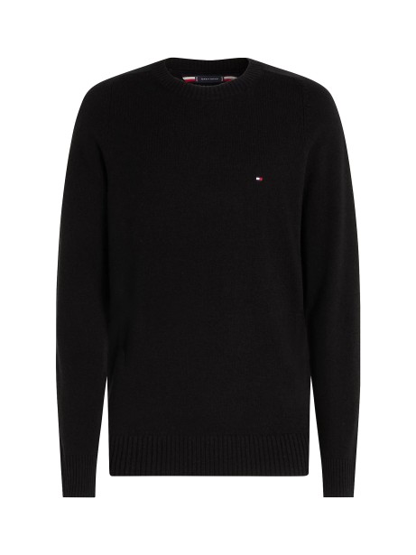 Black Crewneck Sweater with Mini Logo