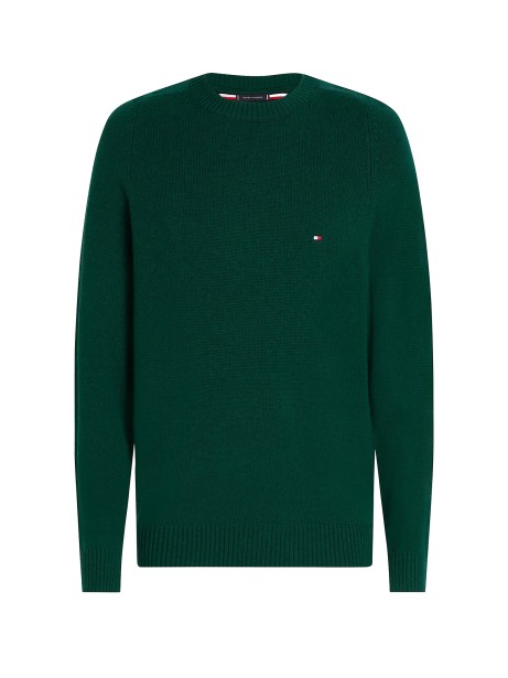 Green Crewneck Sweater with Mini Logo