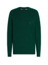 Green Crewneck Sweater with Mini Logo