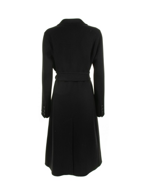 Cappotto lungo nero doppiopetto