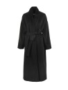 Cappotto lungo nero con cintura