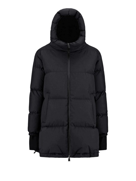 Women's Quilted Down Jacket Black with Hood