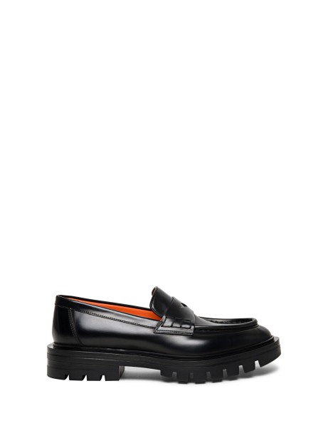 Leather loafer with Rubber Sole