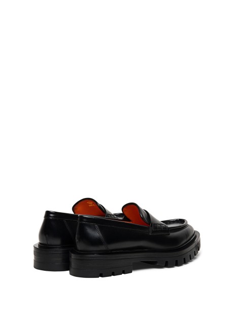Leather loafer with Rubber Sole